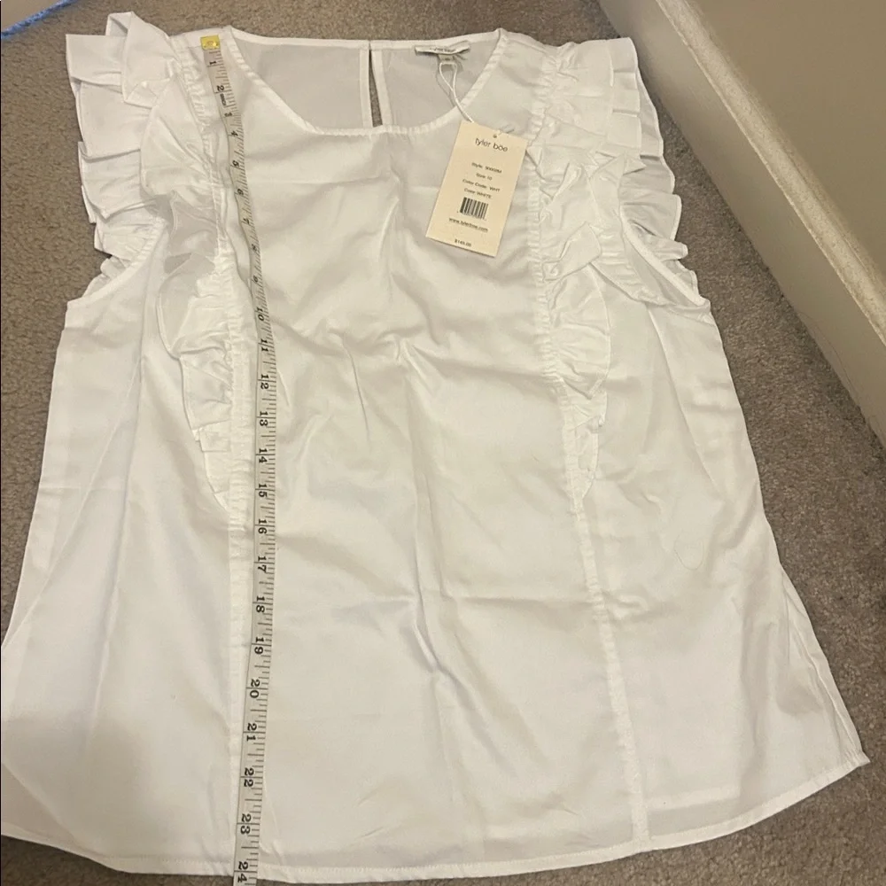Tyler Boe White Ruffle Sleeve Top - Picture 2 of 7